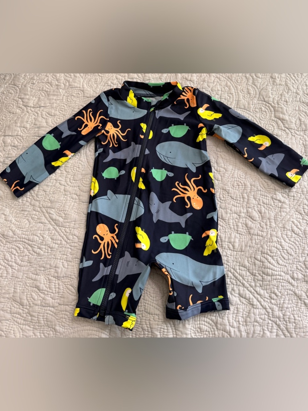 Carter's Navy One-Piece Rashguard Swimsuit